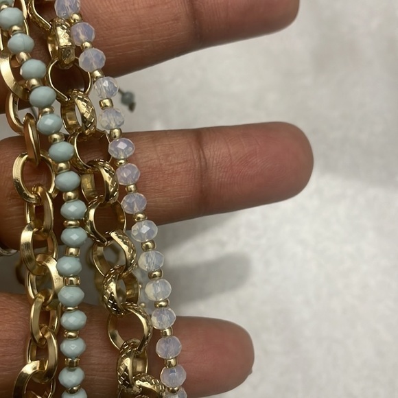 Massini bracelet multi strand bead gold tone chain jewelry NEW - Picture 5 of 6